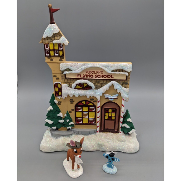 DEPT Department 56 Rudolph Reindeer Flying School 3 Piece Set Box Christmas - Picture 2 of 8
